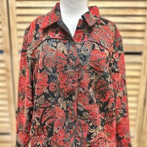 Coldwater Creek Corduroy-Tapestry Like Jacket Size L